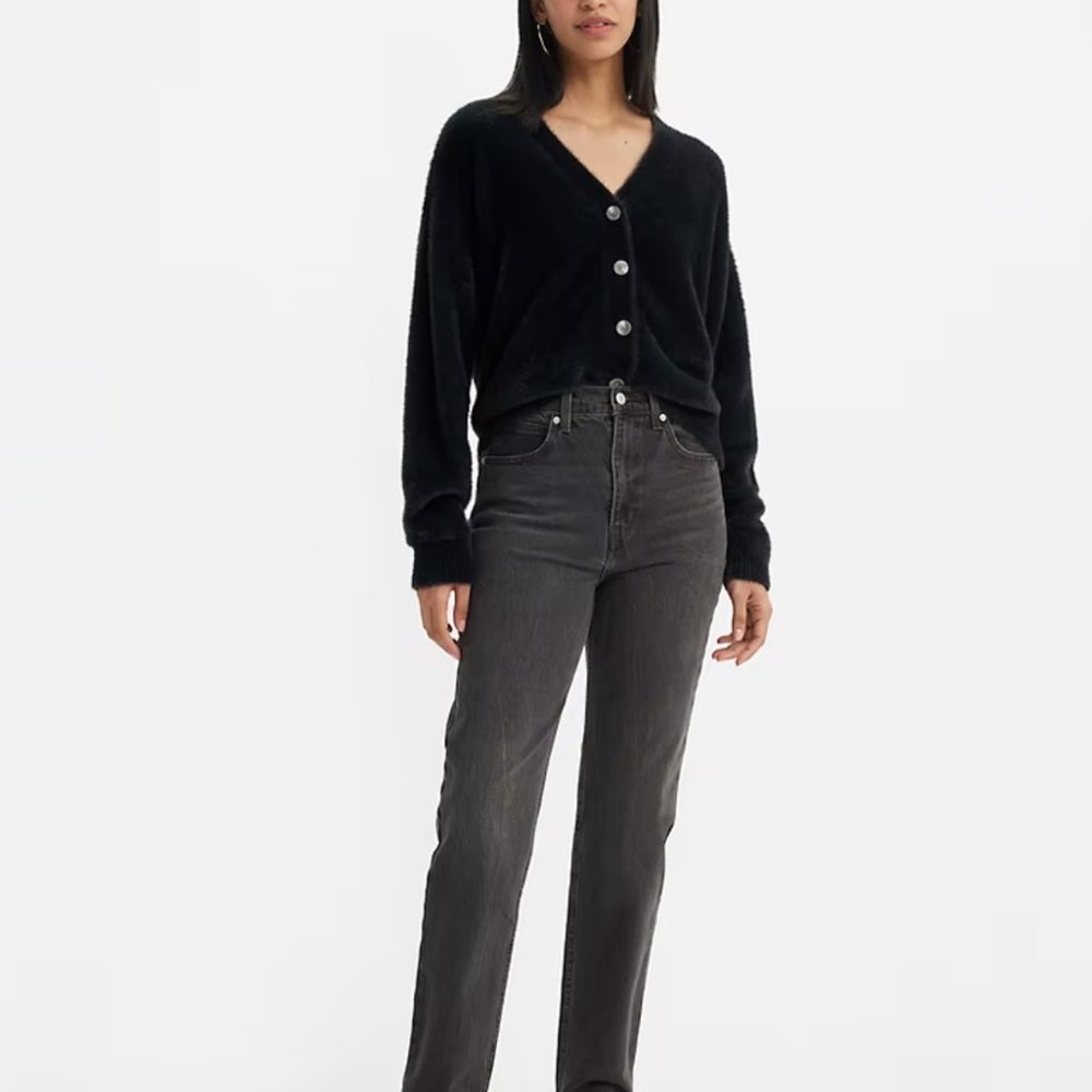 Levi's Premium 70'S HIGH SLIM STRAIGHT WOMEN'S JEANS in black, size 29